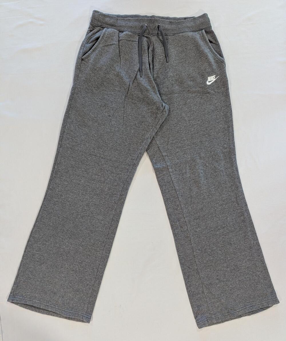 Nike Sweatpants Mens L Gray Fleece Elastic Waist Drawstring Pockets Athletic